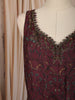 Dark Purple Multicolor Floral Vine Embroidered Design Tissue Silk Palazzo Suit with Matching Dupatta
