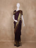 Dark Purple Peacock Butta Woven Design Pure Kanchipuram Silk Saree