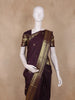 Dark Purple Peacock Butta Woven Design Pure Kanchipuram Silk Saree