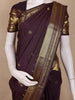 Dark Purple Peacock Butta Woven Design Pure Kanchipuram Silk Saree