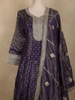 Dark Purple Sequins Embroidered Design Semi Tissue Palazzo Suit