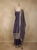 Dark Purple Sequins Embroidery Design Tissue Silk Palazzo Suit with Designer Dupatta
