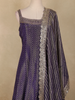 Dark Purple Sequins Embroidery Design Tissue Silk Palazzo Suit with Designer Dupatta