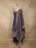 Dark Purple Sequins Embroidery Design Tissue Silk Palazzo Suit with Designer Dupatta