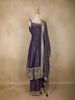 Dark Purple Sequins Embroidery Design Tissue Silk Palazzo Suit with Designer Dupatta