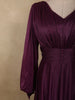 Dark Purple Shimmer Solid And Glitter Design Party Wear Gown with Empire Waist