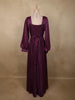 Dark Purple Shimmer Solid And Glitter Design Party Wear Gown with Empire Waist