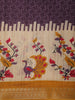 Dark Purple Solid Design Crepe Saree with Peacock Border