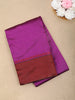 Dark Purple Solid Design Soft Silk Fancy Wear Saree with Contrast Border