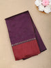 Dark Purple Solid Design Soft Silk Fancy Wear Saree with Contrast Border