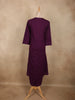 Dark Purple Solid Woven Design Cotton Co-ord Set