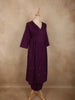 Dark Purple Solid Woven Design Cotton Co-ord Set