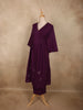 Dark Purple Solid Woven Design Cotton Co-ord Set