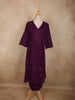 Dark Purple Solid Woven Design Cotton Co-ord Set