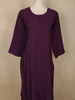 Dark Purple Striped Design Cotton Kurti
