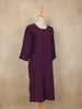 Dark Purple Striped Design Cotton Kurti