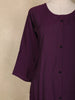 Dark Purple Striped Design Cotton Kurti