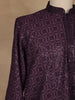 Dark Purple Thread Embroidered Sequin Work Cotton Kurta For Men