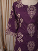 Dark Purple Traditional Motif Printed Design Cotton Straight Cut Salwar Suit with Matching Dupatta