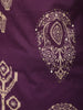 Dark Purple Traditional Motif Printed Design Cotton Straight Cut Salwar Suit with Matching Dupatta