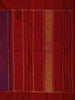 Dark Purple Vertical Stripes Zari Woven Design Pure Kanchipuram Silk Saree with Contrast Border