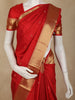 Dark Red Butta Woven Design Kanchipuram Silk Saree with Zari Border