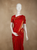 Dark Red Butta Woven Design Pure Kanchipuram Silk Saree with Zari Border