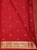 Dark Red Butta Zari Woven Design Kanchipuram Silk Saree with Paisley Zari Border
