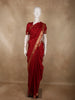 Dark Red Butta Zari Woven Design Kanchipuram Silk Saree with Paisley Zari Border