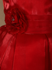 Dark Red Floral Embellished Design Satin Party Wear Kids Frock