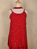 Dark Red Floral Sequins Design Georgette Sharara Set