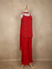 Dark Red Floral Sequins Design Georgette Sharara Set