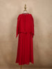Dark Red Floral Sequins and Beads Embroidered Design Georgette Kids Palazzo Suit with Kaftan Sleeve