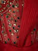 Dark Red Floral Sequins and Beads Embroidered Design Georgette Ready To Wear Saree