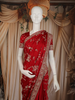 Dark Red Floral Sequins and Beads Embroidered Design Satin Designer Saree