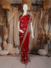 Dark Red Floral Sequins and Beads Embroidered Design Satin Designer Saree