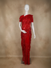 Dark Red Floral Sequins  and Thread Embroidered Design Net Designer Saree
