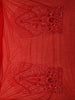 Dark Red Floral Sequins  and Thread Embroidered Design Net Designer Saree