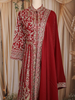 Dark Red  Floral Thread and Sequins Embroidered Design Georgette Lehenga with Dupatta