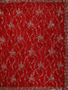 Dark Red Floral Vine Sequins Embroidered Design Crepe Silk Fancy Saree with Scalloped Border
