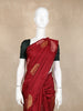 Dark Red Floral Woven Kanchipuram Silk Saree