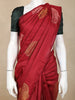 Dark Red Floral Woven Kanchipuram Silk Saree
