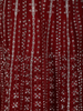 Dark Red Mirror and Zari Embroidered Design Net Gown with Dupatta