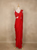 Dark Red Sequins Embellished Design Georgette Ready To Wear Saree with Designer Blouse