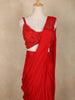 Dark Red Sequins Embellished Design Georgette Ready To Wear Saree with Designer Blouse
