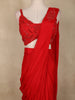 Dark Red Sequins Embellished Design Georgette Ready To Wear Saree with Designer Blouse