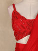 Dark Red Sequins Embellished Design Georgette Ready To Wear Saree with Designer Blouse