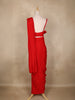 Dark Red Sequins Embellished Design Georgette Ready To Wear Saree with Designer Blouse