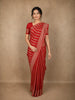 Dark Red Striped Zari Woven Design Banarasi Silk Saree with Zari Border