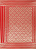 Dark Red Striped Zari Woven Design Banarasi Silk Saree with Zari Border